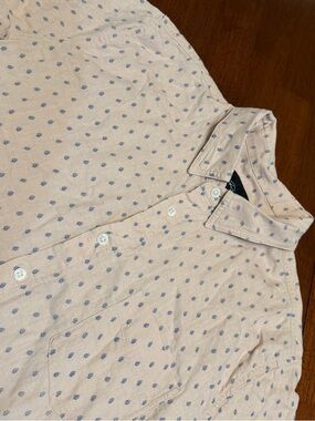 Rails Carson Shirt Mens Large Georgia Leaf Slim Short Sleeve Linen Rayon Blend